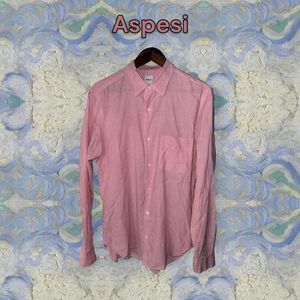 Alberto Aspesi Pink or Blush Red Cotton Button-Up Dress Shirt Men's L SLIM FIT